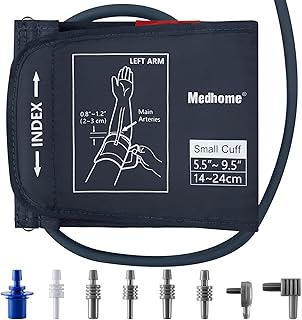 Small Blood Pressure Cuff Upper Arm 5.5"-9.5"(14-24cm) S Replacement BP Cuff for Small Arms Adult Cuff with 8 Connectors Compatible with Omron and Other Brands BP Monitors