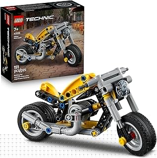 Technic Yellow Motorcycle Toy - Building Toy for Boys & Girls, Ages 7+ - Model Kit with Detailed Features - Bedroom Decor for Kids - Gift for Birthdays - 42225