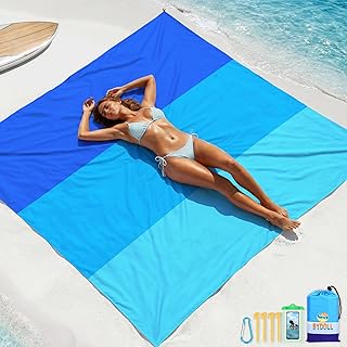 BYDOLL Beach Blanket Waterproof Sandproof Large, Oversized 78''X81''/10'X9' Lightweight Waterproof Outdoor Beach Mat for Travel Camping Vacation Sand Free Essentials Blanket