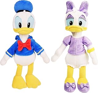 Disney Junior Donald and Daisy Duck Beanbag Plushie 2-Pack, Stuffed Animals, Kids Toys for Ages 2 Up by Just Play