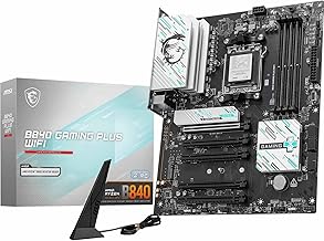 B840 Gaming Plus WiFi Motherboard, ATX - Supports AMD Ryzen 9000/8000 / 7000 Processors, AM5 - DDR5 Memory Boost 8000+ MT/s (OC), PCIe 4.0 x16, M.2 Gen4, Wi-Fi 7, 2.5G LAN