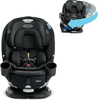 Graco® Turn2Me 3-in-1 Convertible Car Seat Rotating Seat feature with Rear-Facing Forward-Facing and Highback Booster options in Cambridge
