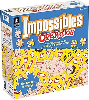 BePuzzled, Hasbro Impossibles Puzzle Featuring Imagery from The Classic Game of Operation, a 750 Piece Borderless Puzzle for Advanced Puzzlers Ages 15 and Up