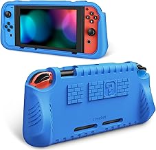 Fintie Kids Case Compatible with Nintendo Switch with Game Card Slots - [Ultralight] Shockproof Protective Cover with Ergonomic Grip, Kids Friendly Grip Case for Switch Console, Blue