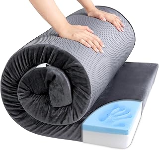 3 INCH Thick Waterproof Memory Foam Camping Mattress for Outdoor Sleeping, Portable Roll Up Mattress Pad Mat for Travel Truck Bed Tent