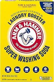ARM & HAMMER Super Washing Soda Household Cleaner and Laundry Booster, 55 oz Box