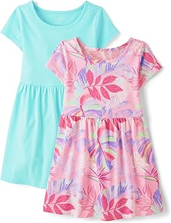 Girls' Plaid Stretch Jacquard Short Sleeve Dress