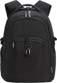 Travel Laptop Backpack with Multiple Pockets and Compartments for 17 in / 43.1 cm Laptop, Water Resistant, Spacious with Padded Shoulder Straps, Black