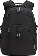 Travel Laptop Backpack with Multiple Pockets and Compartments for 17 in / 43.1 cm Laptop, Water Resistant, Spacious with Padded Shoulder Straps, Black