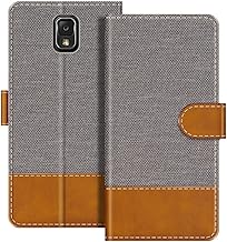 Leather Flip Wallet Case Compatible with Samsung Galaxy Note 3 Phone Cover with Card Holders, RFID Blocking, Magnetic Closure & Kickstand (Gray)