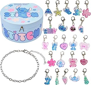 Disney Stitch Advent Calendar 2025 for Girls, Charm Bracelet Jewelry Set, Christmas Countdown Calendar, Xmas Gifts for Girls