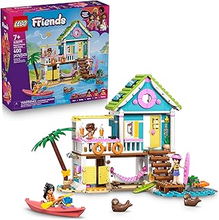 Friends Beach House with Seals Building Toy for Girls & Boys - Pretend Play Set for Kids, Ages 7+ - W/3 Minidolls, 2 Toy Animals, & Accessories - Gift Idea for Birthdays - 42699