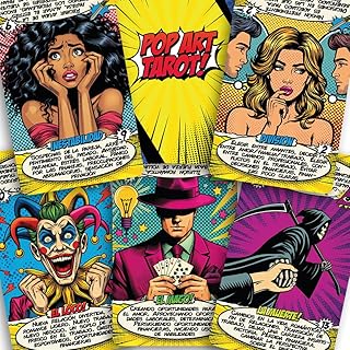 Pop Art Tarot Deck – 78 Tarot Cards with Meanings on Them – Magnetic Gift Box – 400 GSM Thick Cardstock – Easy Shuffle – Beginner Guidebook Included – Modern Fortune Telling Cards (Spanish)