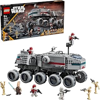 Star Wars: The Clone Wars Republic Juggernaut Building Toy for Kids - Pretend Play Set W 8/ Toy Figures - Collectible Model Kit for Boys & Girls, Ages 9+ - Gift Idea for Birthdays - 75413
