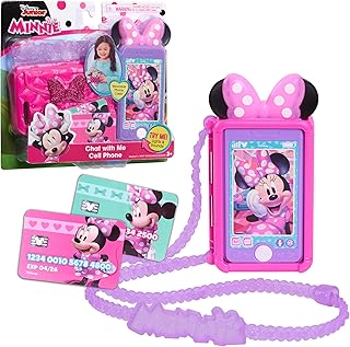 Disney Junior Minnie Mouse Chat with Me Pretend Play Cell Phone Set, Lights and Sounds, Kids Toys for Ages 3 Up by Just Play