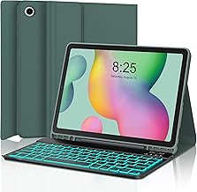 Keyboard Case for Samsung Galaxy Tab S6 Lite 10.4” 2024/2022/2020, Backlit Detachable Bluetooth Keyboard, Smart Folio Cover with S Pen Holder for Tablet S6 Lite SM-P620/P625/P610/P613/P615/P619, Green