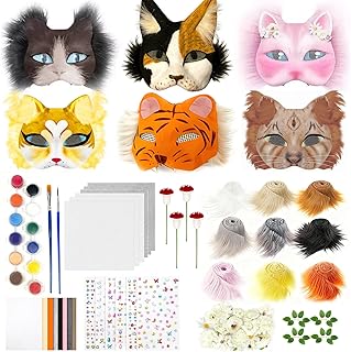 Diy Therian Mask Kit Blank Cat Fox Mask Material- for Therian Gear Stuff for Halloween, Cosplay, Masquerade, Party.