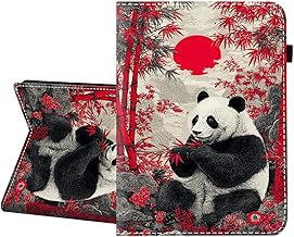 Case for Samsung Galaxy Tab S6 Lite 10.4 Inch 2024/2022/2020,Premium PU Leather Cover with Auto Sleep Wake,Red Sun Panda
