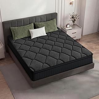 Full Mattress 12 Inch, Medium Firm Hybrid Memory Foam Mattress with Individual Pocket Springs, Pressure Relief, Motion Isolation, Fiberglass Free, CertiPUR-US Certified, Deep Gray, 75"x 54"