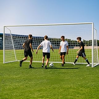 MOPHOTO Soccer Goal, 6X4/8x6/10x6.5/12x6/16x7/18.5x6.5/21x7/24x8ft Soccer Goals for Backyard, Full Size Soccer Goal for Teens & Adults Training