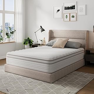 12 Inch Full Size Mattress, Hypoallergenic & Back Pain Relief, Hybrid Full Mattresses in a Box with Smarts Coils, Fiberglass Free CertiPUR-US Certified Colchones No Box Spring Needed