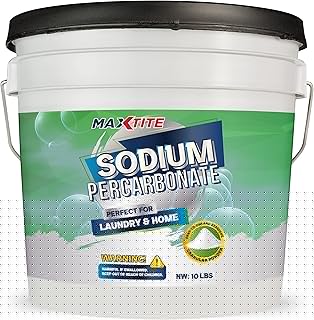 MAXTITE Sodium Percarbonate (10 lbs) - 100% Pure - Solid Hydrogen Peroxide/Oxygen Bleach - Multi-Use Cleaner for Home & Laundry - HDPE container w/Resealable Child Resistant Cap