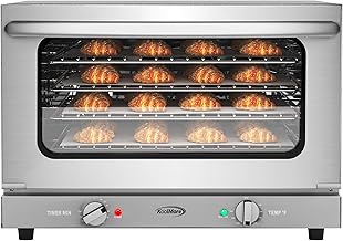 23 in. Commercial Countertop Convection Oven for Half-Size Pans with 4 Racks 1600W of Power in Stainless-Steel, ETL Listed for Safety and Sanitation (KM-CTCO-15)