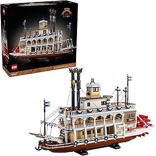 Ideas River Steamboat Building Set - Room Decor for Men and Women - Boat Model Building Kit for Adults, Ages 18+ - Arts & Crafts Display for Bedroom or Office - Gift Idea for Birthdays - 21356