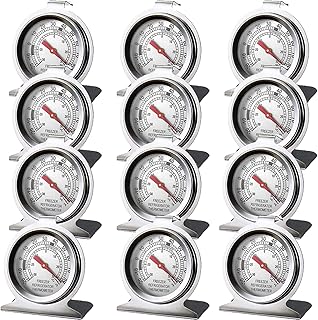 Stainless Steel Refrigerator Freezer Thermometer Large Dial Thermometer (12 Pack)
