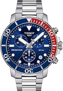Mens Seastar 1000 Quartz Chronograph 316L Stainless Steel case Swiss Quartz Watch, Grey, Stainless Steel, 22 (T1204171104103)
