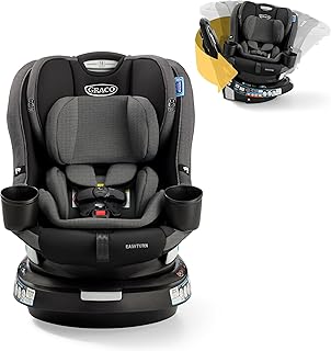 Graco EasyTurn 360 2-in-1 Rotating Convertible Car Seat, 360 Degree Rotating Infant to Toddler Rotating Car Seat, 2 Modes Rear and Forward Facing, Slim Design, Cyran