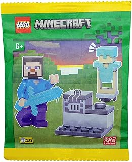 Minecraft: Steve Minifigure with Furnace and Diamond Armor
