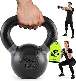 Rage Fitness Single Cast Iron Kettlebell | Powder Coated - Wide Handle Weights for Core & Glute Workouts; Swings, Squats, Deadlifts; Strength, Endurance & Flexibility for Men & Women