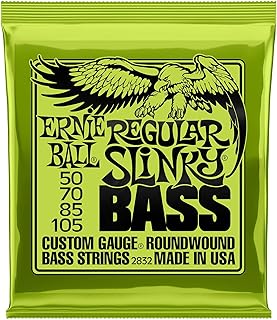 Ernie Ball Regular Slinky Nickel Wound Bass Guitar Strings, 50-105 Gauge (P02832)