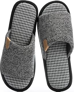 Mens Cozy Memory Foam Slippers Indoor Outdoor Gifts for Men Slip On House Shoes Anti-skid Soft Open Toe Slippers