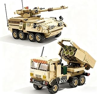 HIMARS Rocket Launcher &Stryke Military Vehicles Building Sets,915 Pcs Army Armored Tank Model Kit Compatible with Lego. Educational Toys DIY Assembling Building Toys for Boys Age 6+