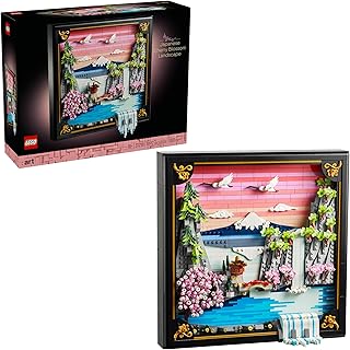 Art Japanese Cherry Blossom Landscape Building Set for Adults - Room Decoration & Gift for Women & Men, Ages 18+ - Framed Wall Decor, Stand or Hang to Display - 31218