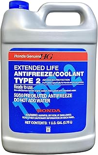 Honda Genuine Extended Life Antifreeze/Coolant Type 2, 50/50 Pre-Diluted, 1 Gallon