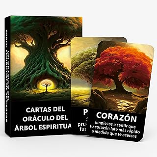 Telepathy Oracle Deck for Divination, Intuition Oracle Cards for Beginners, Heartfelt Tree Design for Meditation & Spiritual Connection, Spanish Spirit Oracle Card Deck