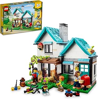 Creator 3 in 1 Cozy House Building Toys - Toy Figures & Pretend Play Playsets for Boys & Girls, Ages 8+ - 3 Building Options - Gift for Birthdays - 31139