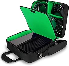 Console Carrying Case Fits Xbox One, Series S, Xbox 360 - Travel Case with Water Resistant Exterior, Customizable Accessory Storage for Controllers, Power Cables Gaming Headset & more