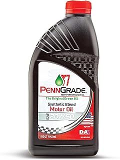 PENN GRADE 1, 71196, Synthetic Blend High Performance Oil SAE 20W-50, 1 Quart