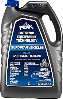PEAK OET Extended Life Blue 50/50 Prediluted Antifreeze/Coolant for European Vehicles, 1 Gal.