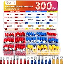 300PCS Wire Connectors Kit, Male and Female Spade Connectors, 17 Types Electrical Connector Kit 0.5-6.0mm², Insulated Terminal Connector, Includes Spade Ring Fork Wire Terminal
