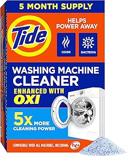 Washing Machine Cleaner by Tide, Washer Machine Cleaner with Oxi for Front and Top Loader Washer Machines, Deep Cleaning Residue & Odor Eliminator, 5 Month Supply (Packaging May Vary)