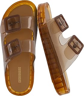 Pool Slides for Women Waterproof Double Buckle Adjustable Slip-On Womens Sandals for Beach Shower Casual Wear