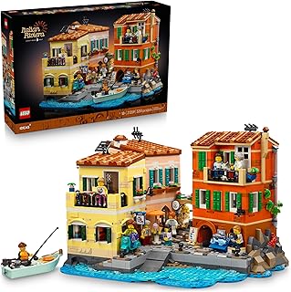 Ideas Italian Riviera Building Set for Adults - DIY Home & Office Decor for Men & Women Ages 18+ - Construct 3 Colorful Buildings & 10 Minifigures W/Accessories - Gift Idea for Birthdays - 21359