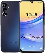 Prepaid Samsung Galaxy A15 5G, 64GB Prepaid Smartphone, 6.5” FHD+ Super AMOLED Display, 50MP Triple Camera, Long Lasting Battery, Android 14, Black - Locked to Verizon Prepaid
