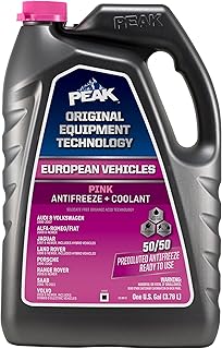 PEAK OET Extended Life Pink 50/50 Prediluted Antifreeze/Coolant for European Vehicles, 1 Gal.