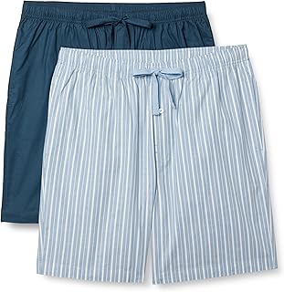 Men's Lounge Sleepwear Pajama Bottom Shorts, Cotton Stretch Poplin